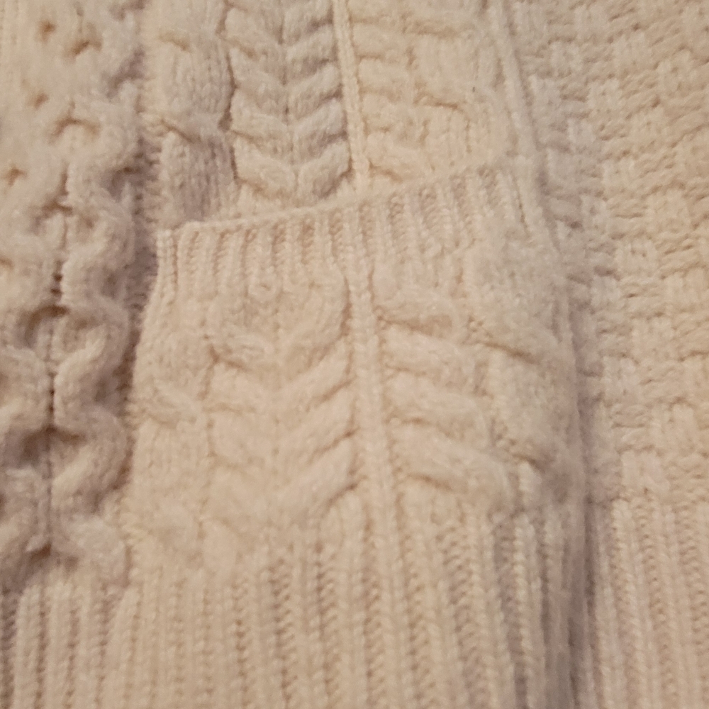 100% Merino Wool Vintage Carriagdonn Women's Irish Cardigan Sweater - Cream - Picture 5 of 9